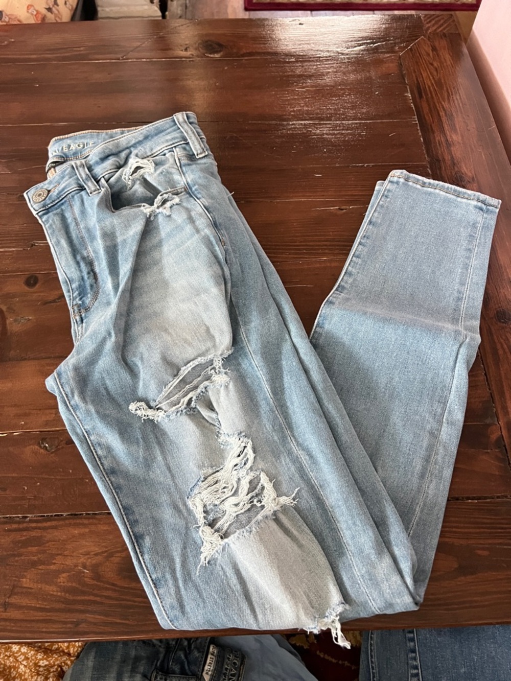 American Eagle Outfitters Light Blue Distressed Jeggings